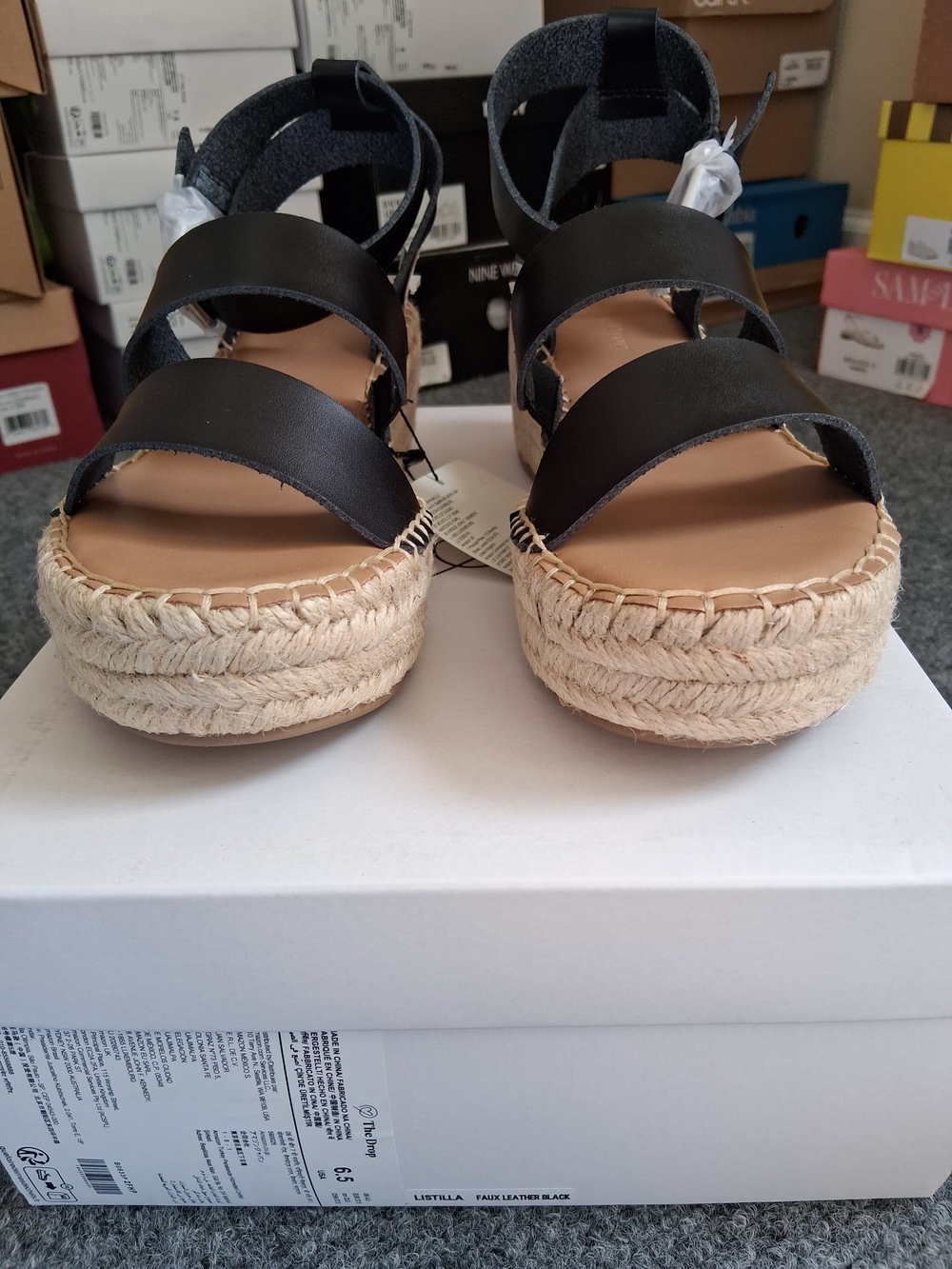 Black Espadrille Platform Sandals - Women - Picture 10 of 14